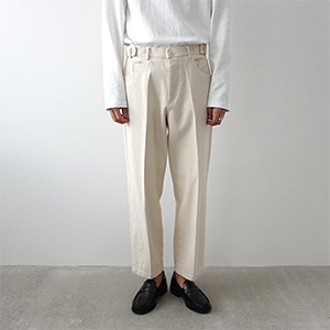british button wide cotton pants (2 colors)