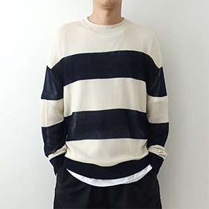 french stripe linen knit (3 colors)