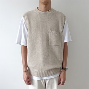 minimal waffle knit vest (3 colors)