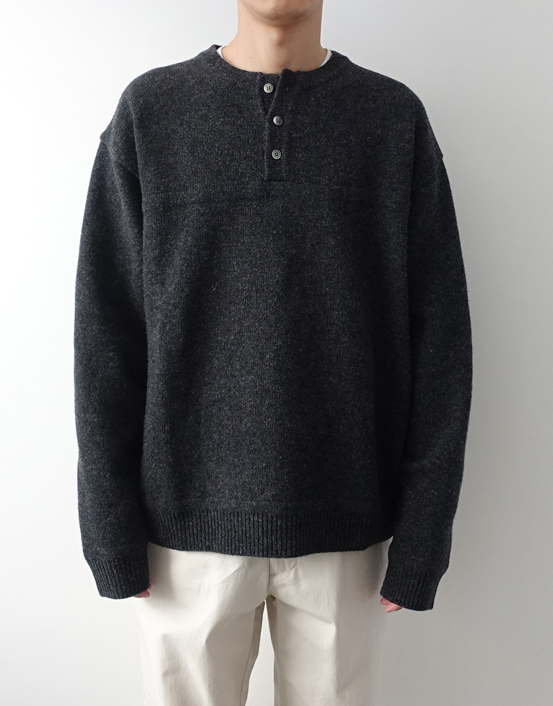 Henly neck Wool Sweater (3 colors)
