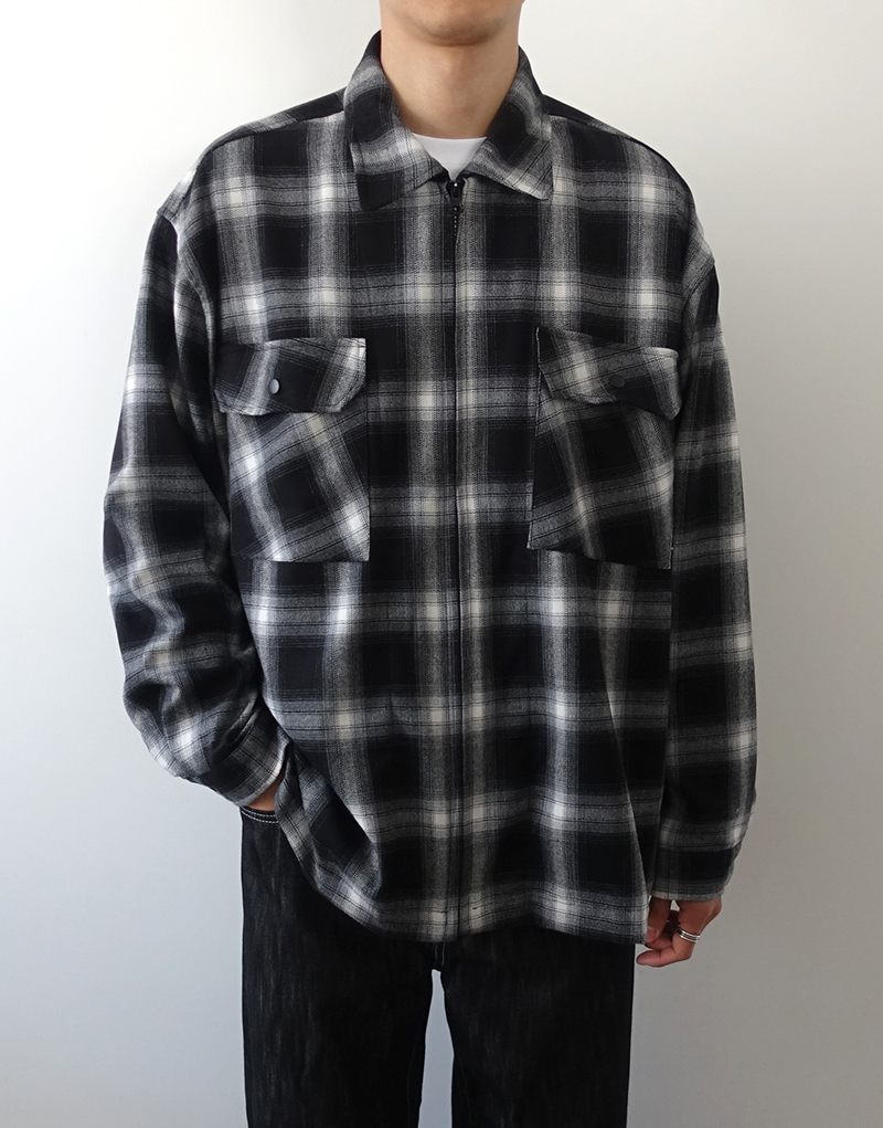 Ombre Check Zip-up Shirts (3 colors)