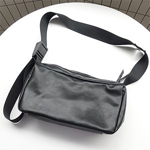 black minimal belted bag
