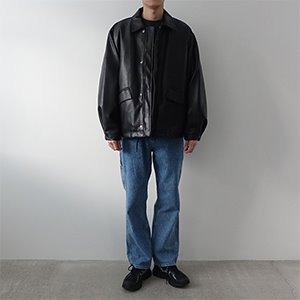 field leather volume jacket