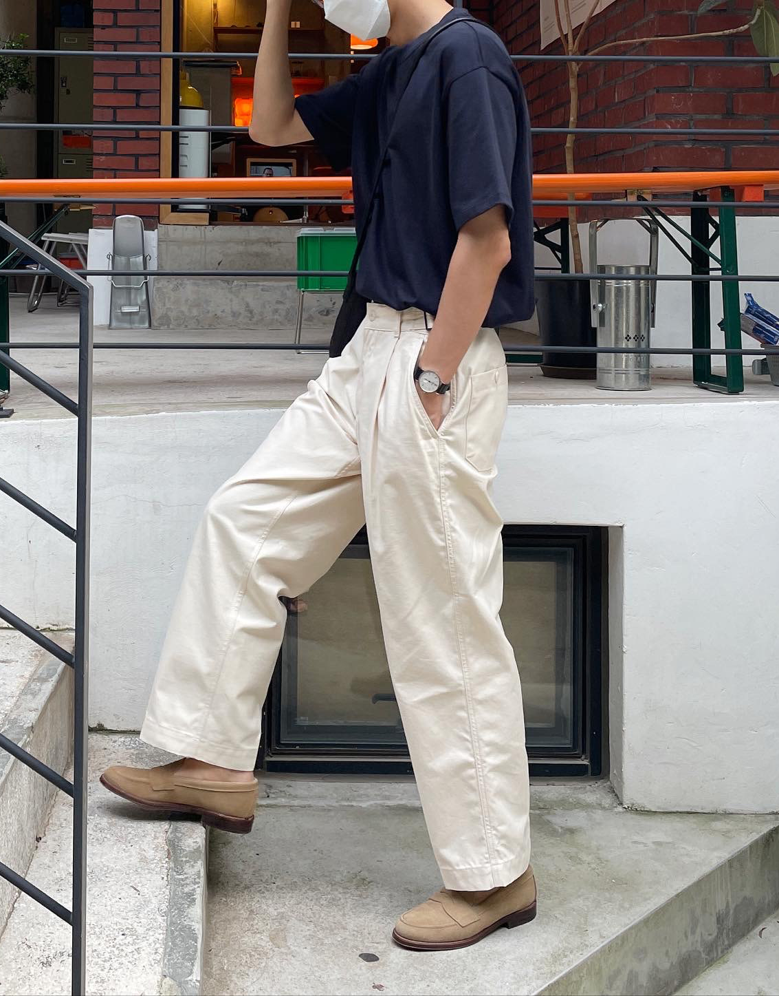 maison cotton wide tapered pants (5 colors)
