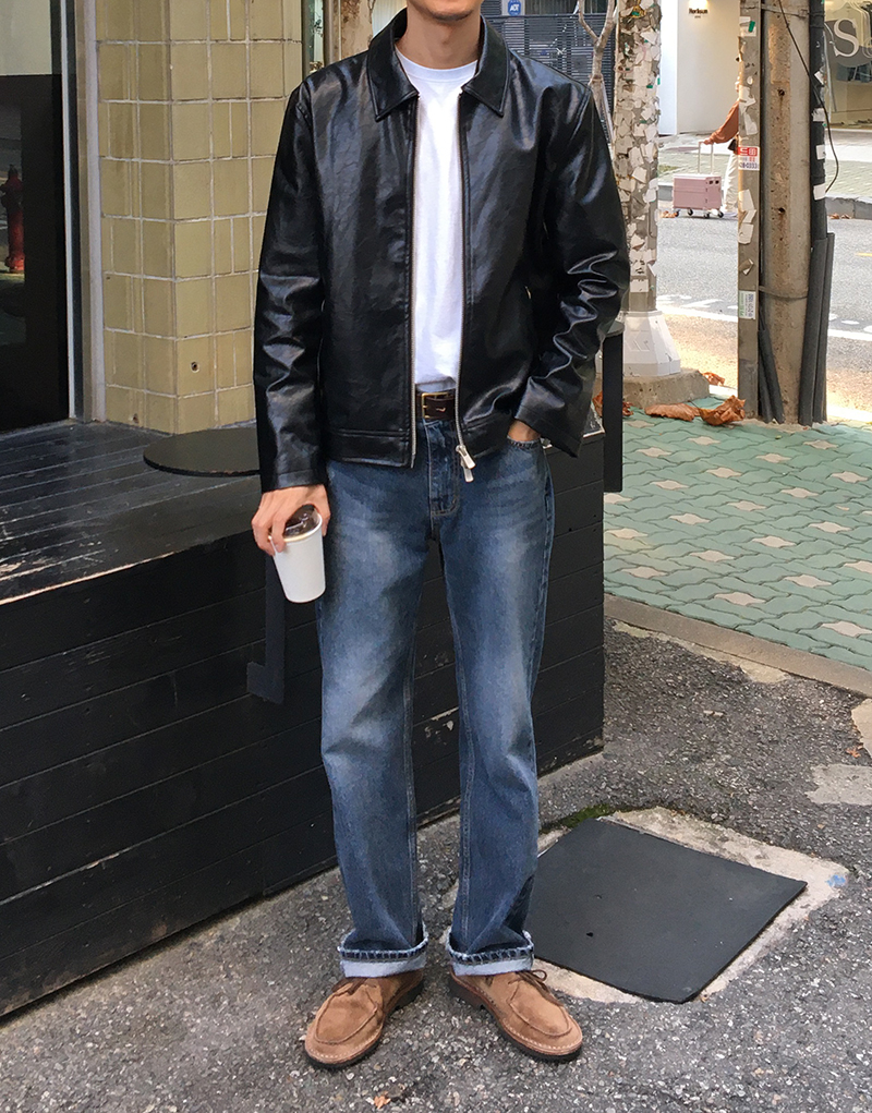 David Single Vegan Leather Jacket